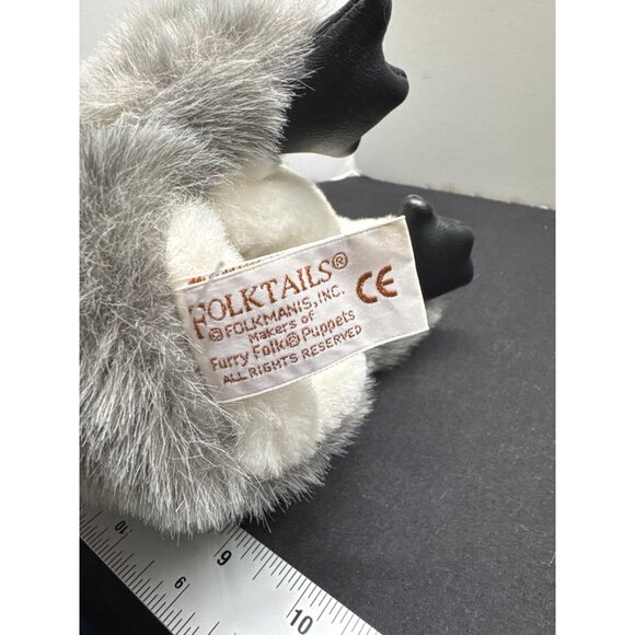 Folkmanis Penguin Plush Hand Puppet Black White Gray Small Hand 9" - Picture 5 of 10